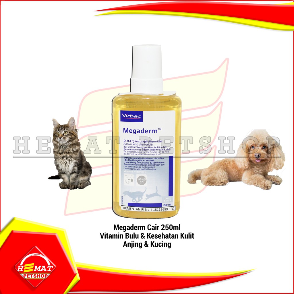 VIRBAC MEGADERM 250 ML VITAMIN BULU ANJING KUCING Non Nutri Plus gel