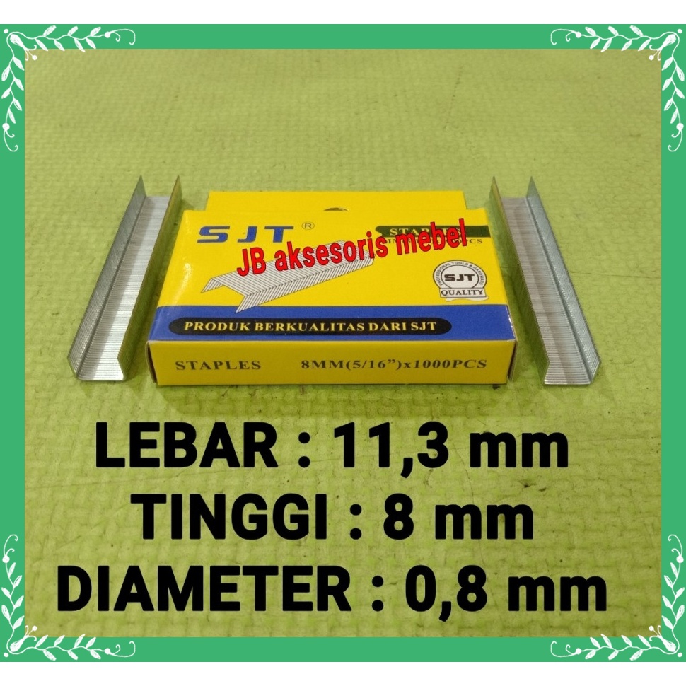 

ISI STAPLES TEMBAK U 8MM ISI 1000PCS | REFILL STAPLES GUN STACKER