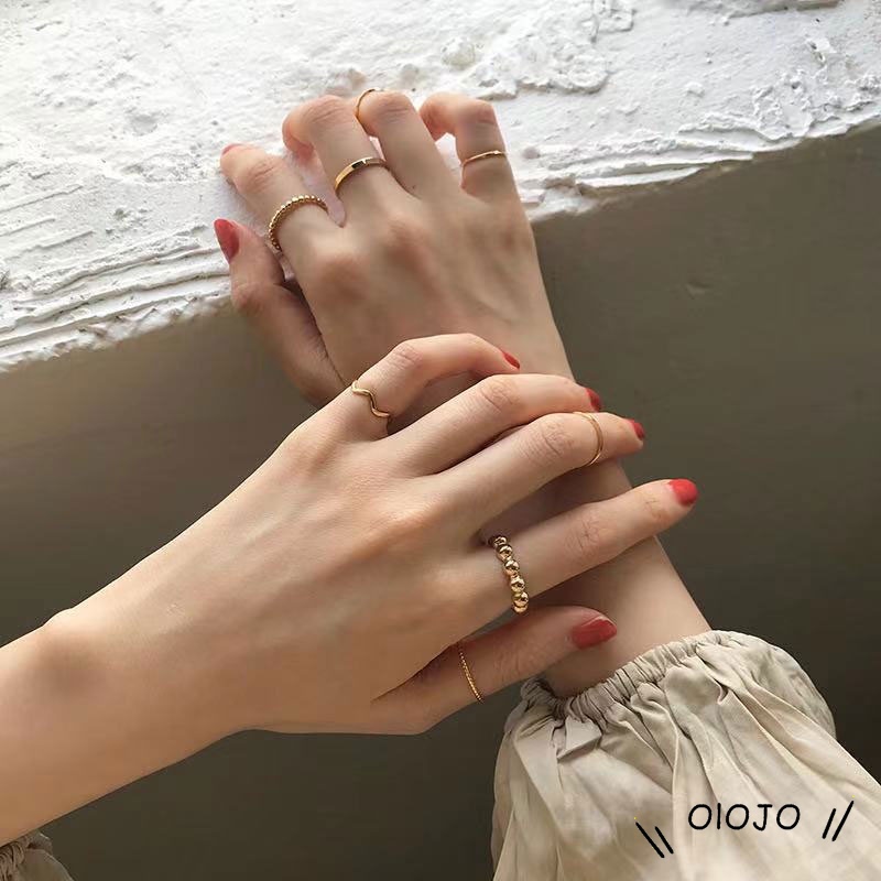 【COD】Fashion Korea Kombinasi Terbaru Cincin Sederhana Liar Aksesoris Mode