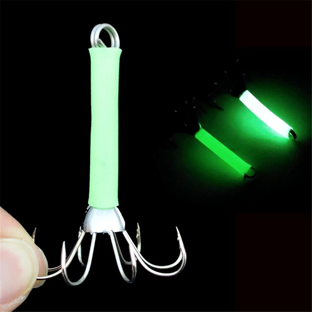 Lanfy Umpan Cumi Gurita Glow in Dark Alat Pancing Kail Pancing Umpan Cumi Luminous