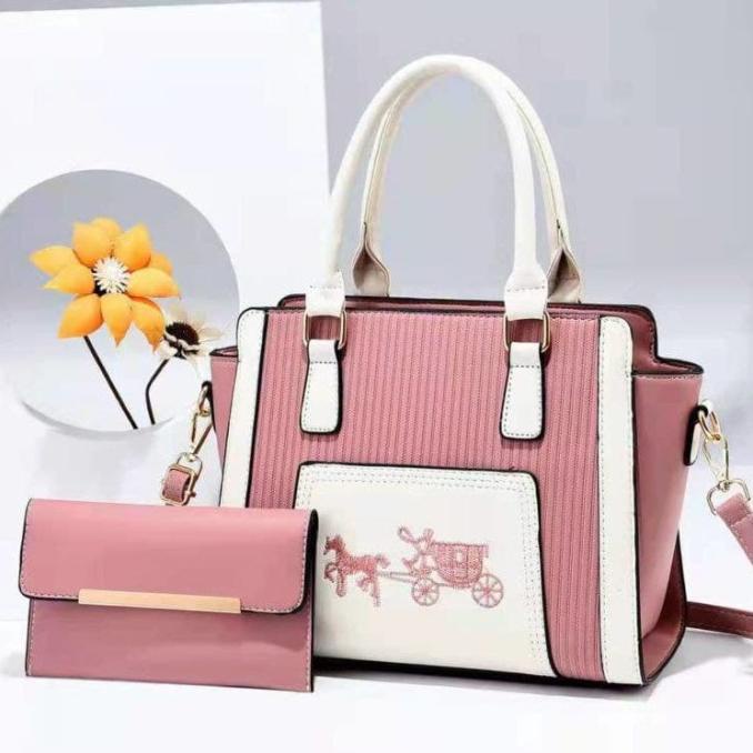 Harga Gudang Tas Hand Bag Selempang Wanita 2 In 1 Grosir Tas Cewek Import Branded