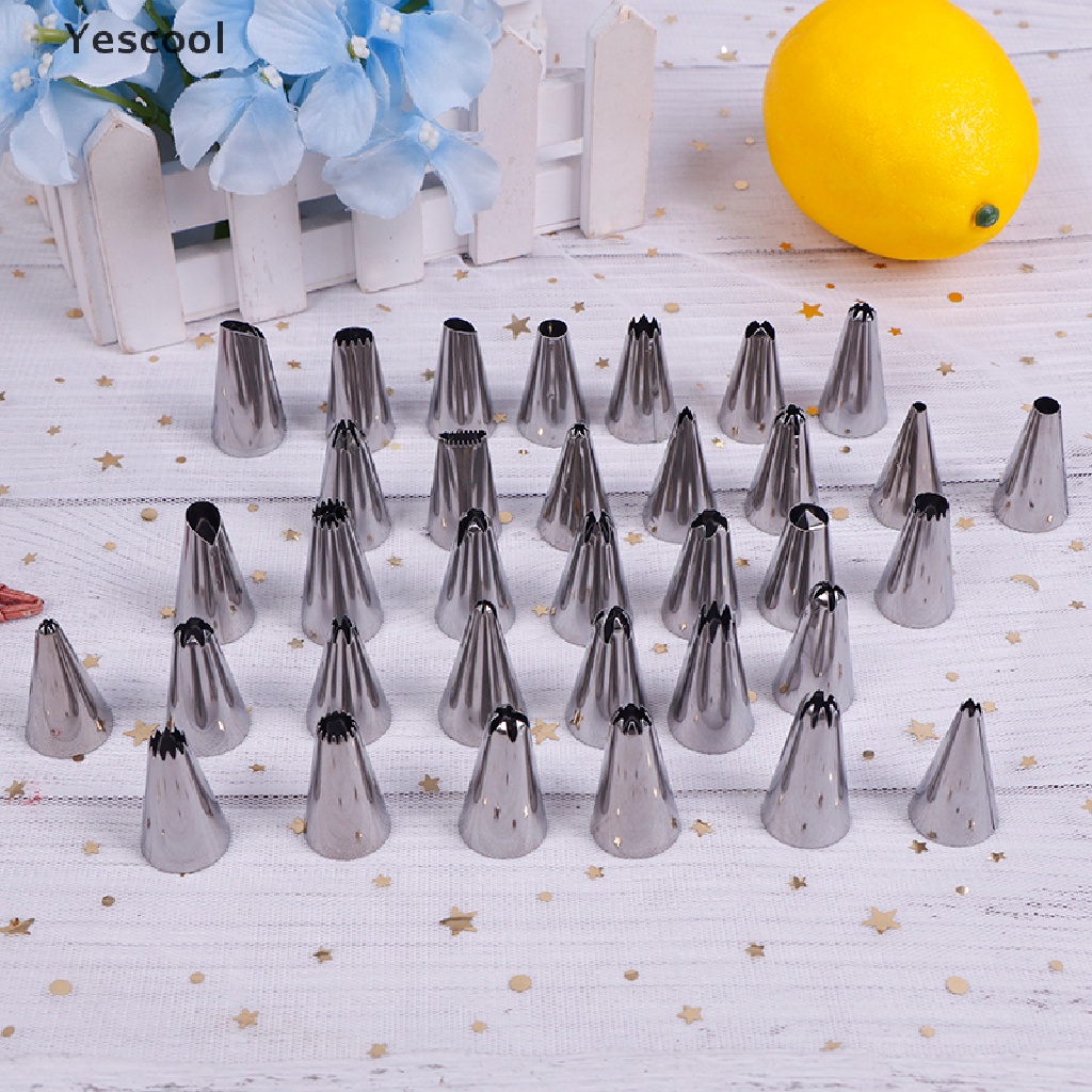 24 / 36 / 48pcs / Set Kotak Alat Nozzle Icing Piping Bahan Stainless Steel Untuk Dekorasi Kue