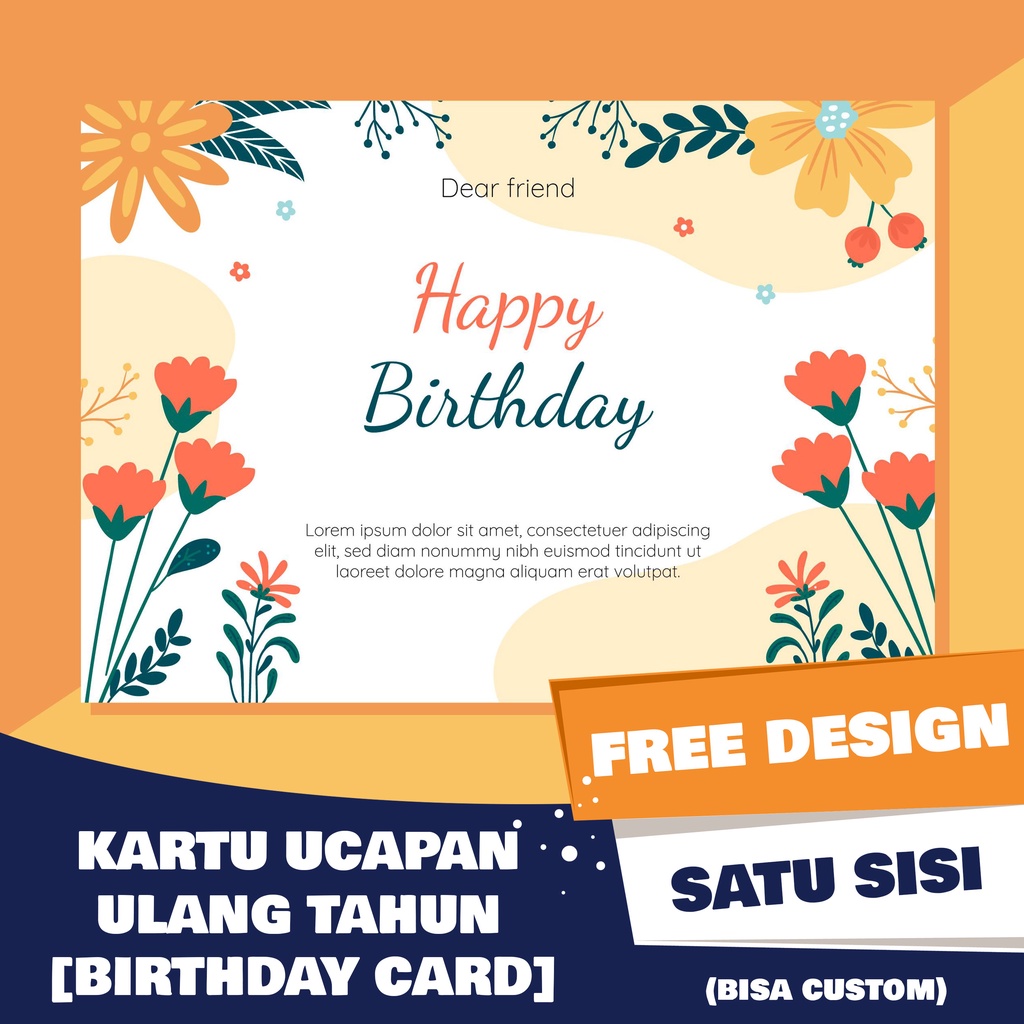 Jual Cetak Kartu Ucapan Ulang Tahun Birthday Card Greeting Card