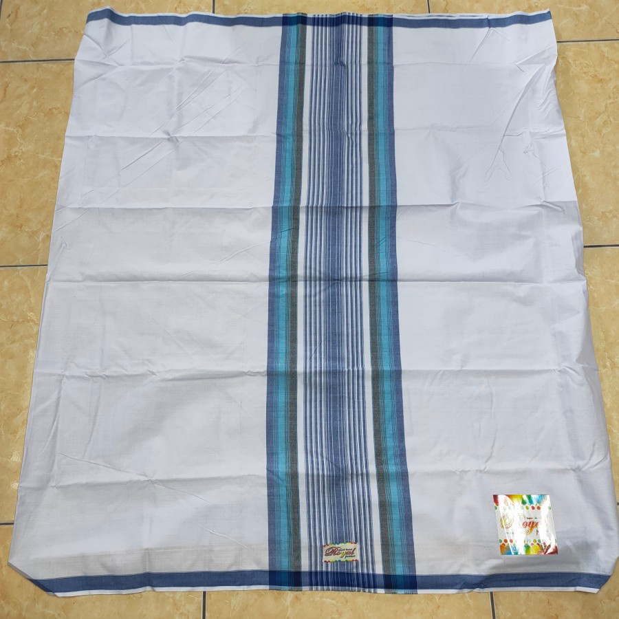 sarung anak royal junior putih tumpal / bergaris