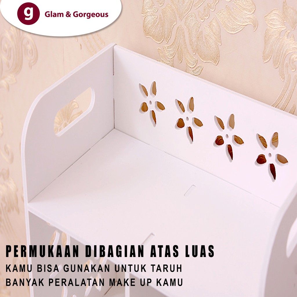 Rak Kosmetik Makeup Serbaguna Kamar Mandi Bahan WPC Tahan Air DS020