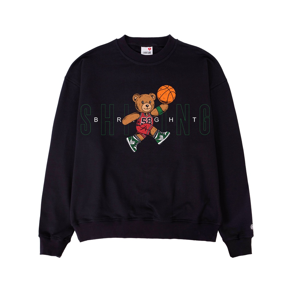 Shining Bright Air Bear Crewneck - Black