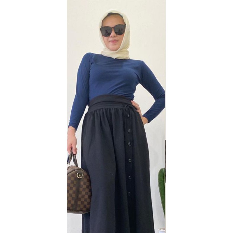 PROMO MANSET BADAN POLOS TEBAL ADEM TURTLENECK BAHAN KAOS TIDAK LICIN-NAVY