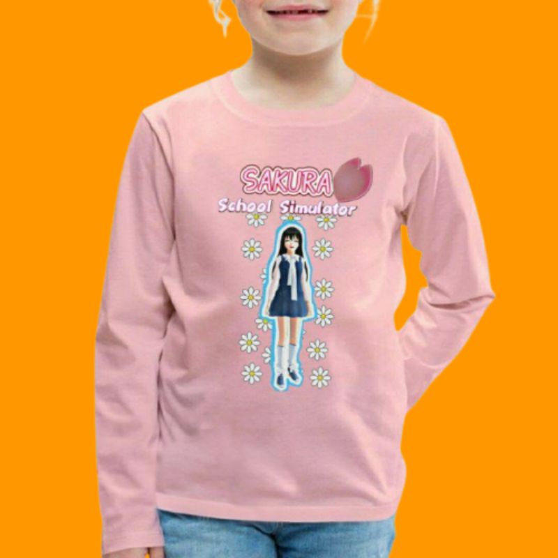 Kaos Baju Kaos Anak Perempuan Lengan Panjang  Sakura School Simulator