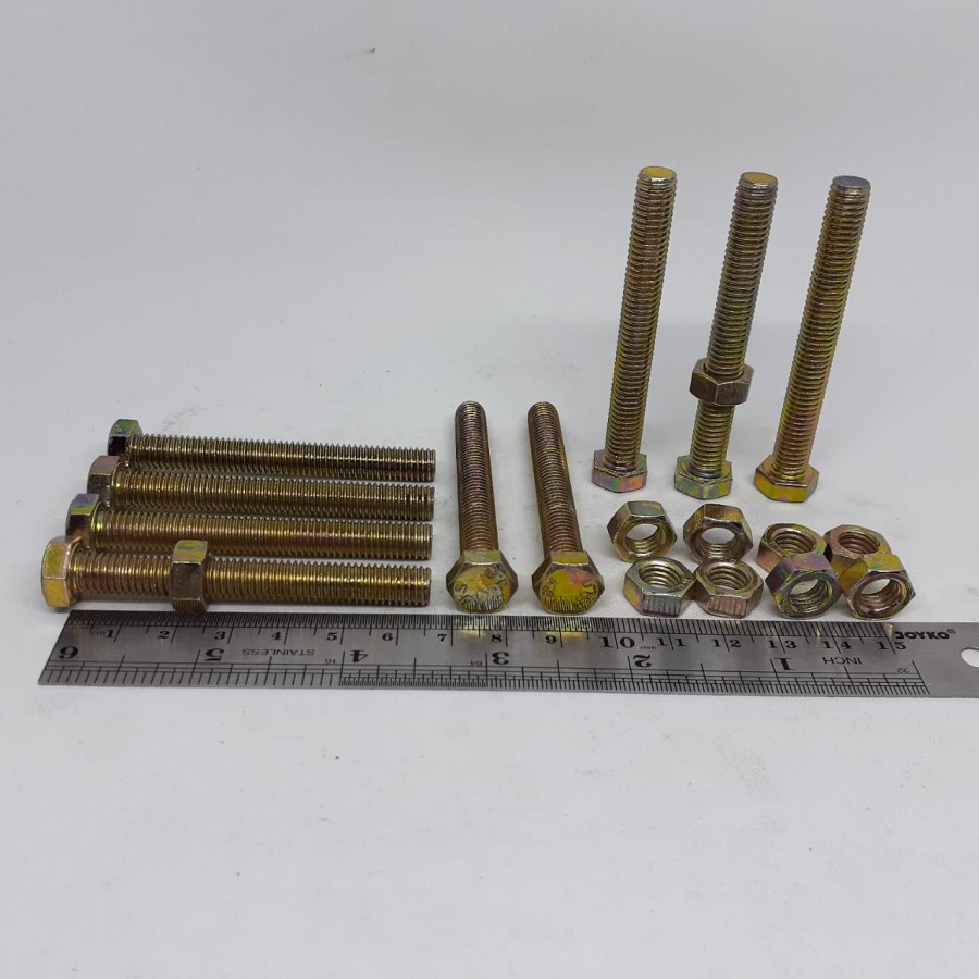 BAUT MUR KUNING M8X65 / BMK M8X65 / BAUT M8X65 KUNING BMK M8 X 65 KUNCI 12