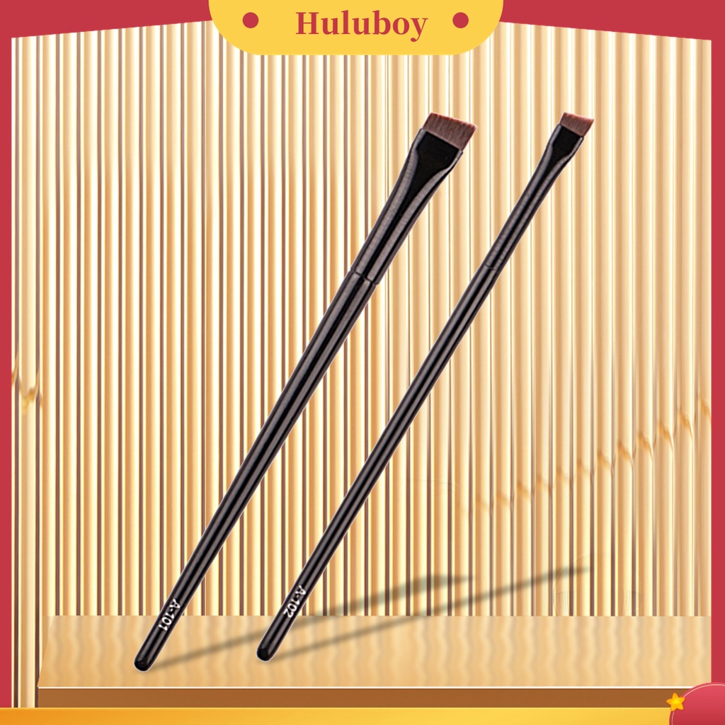 Huluboy Huluboy♡ 2 Pcs Brush Makeup Bahan Nilon Untuk Alis Dan Eyeliner