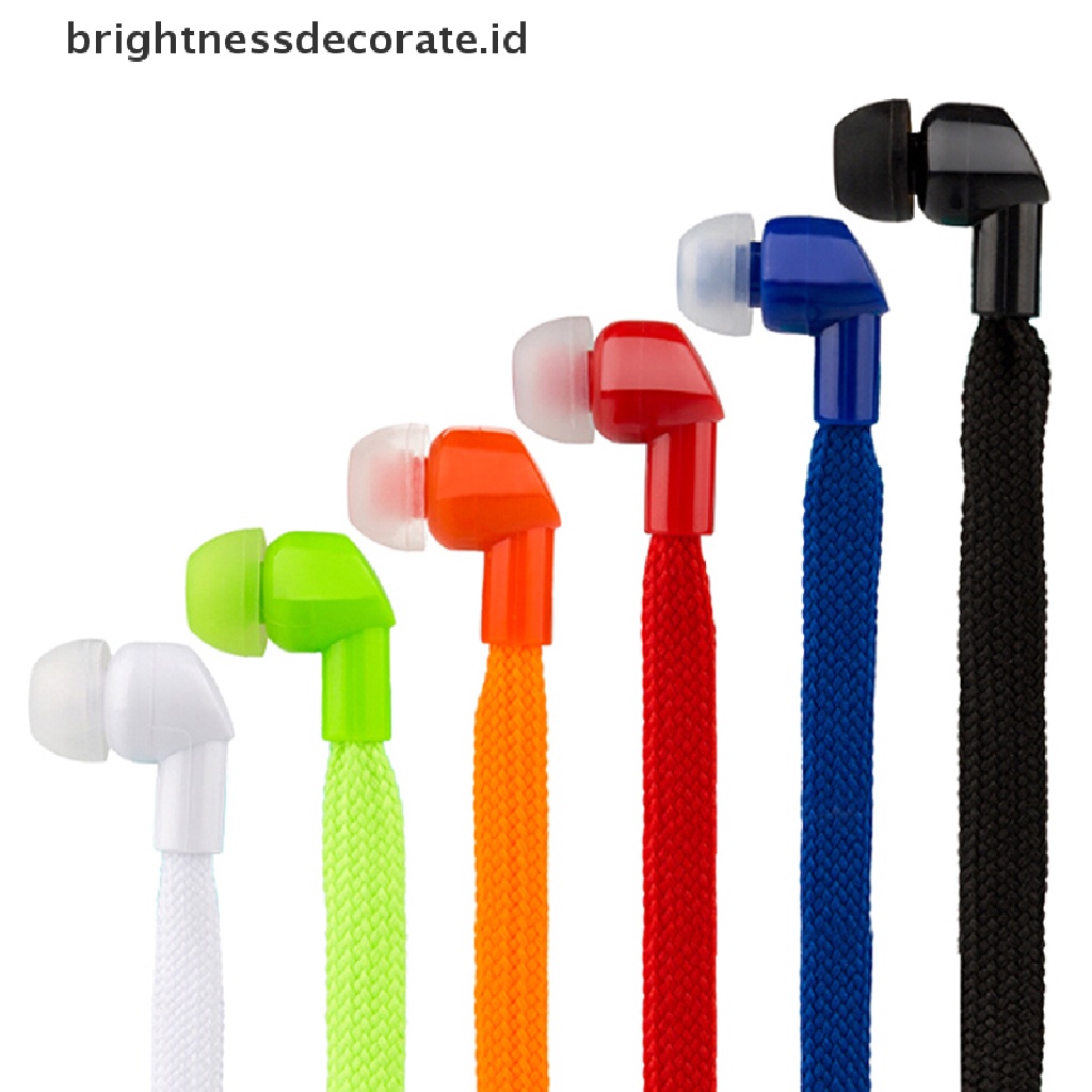 (Birth) Headset Earphone Earbuds Stereo Super Bass Desain Tali Sepatu Untuk Lari