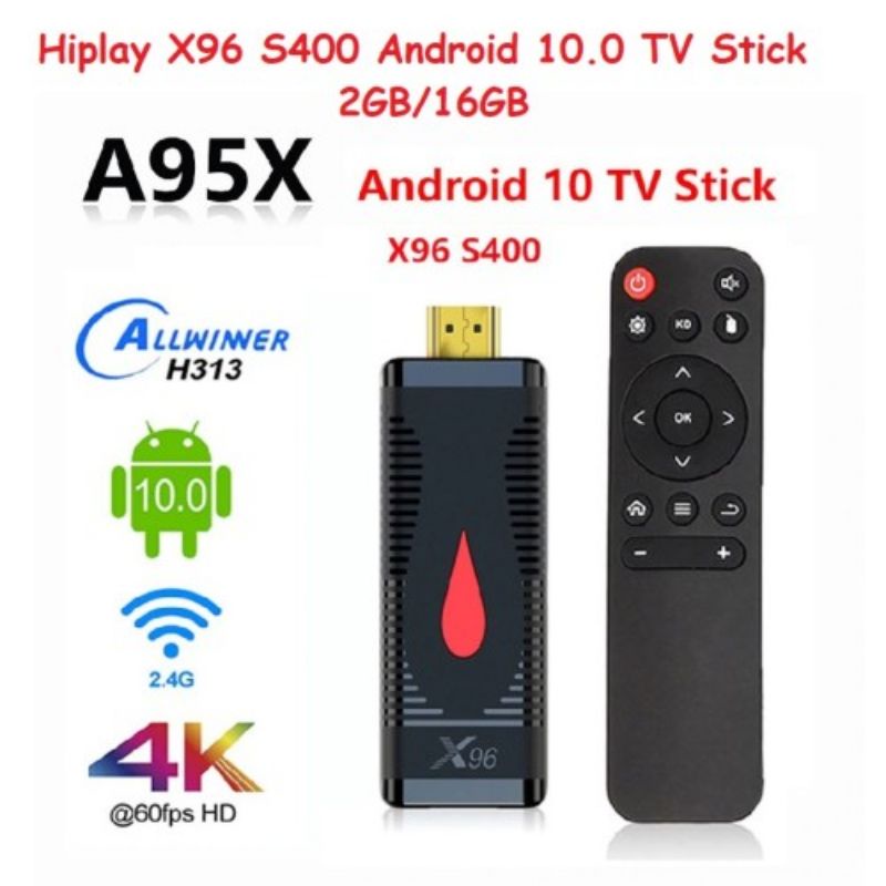 Mini TV Stick X96 Dongle Wifi 2GB/16GB Android 10 S400