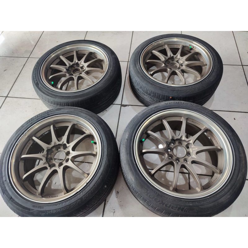 CE28 Ring 17 lebar 7,5 pcd 4x100 4x114 Bronze Ban Hankook 205 45 r17
