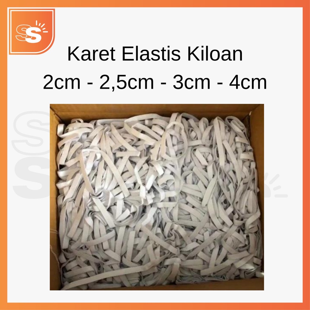 Karet Elastis Kiloan / Karet Celana Kolor (250gr) 2cm 2,5cm 3cm 4cm