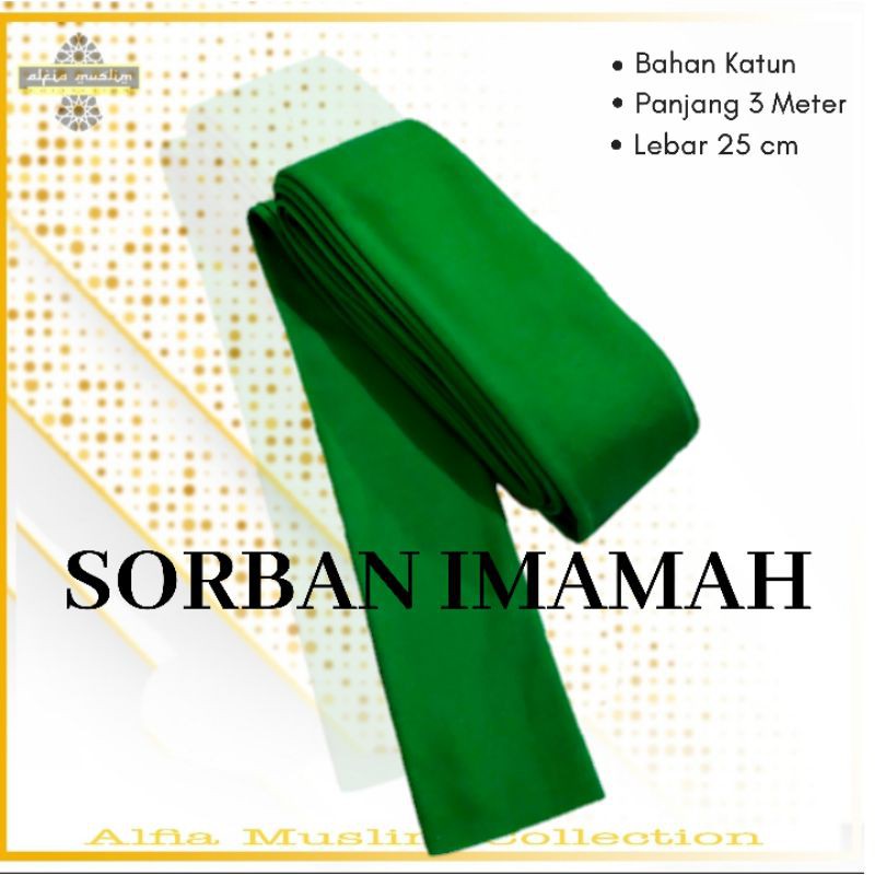 Sorban Imamah Polos Panjang 3 Meter Rida Sorban Panjang