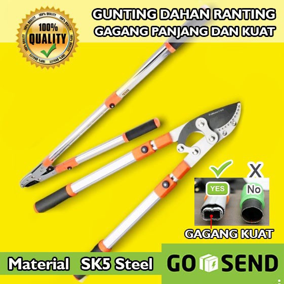 Gunting Pohon Dahan Ranting Batang Stek Bunga Taman  Pruning Telescopic Gagang Panjang Tinggi