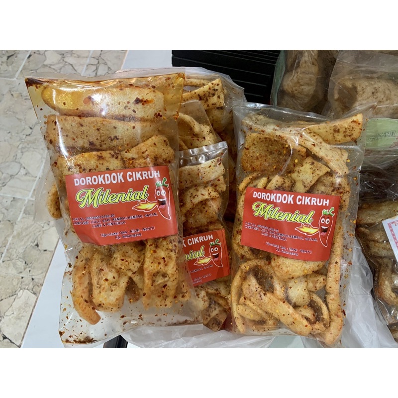 

dorokdok cikruh pedas / makanan ringan / kerupuk kulit super snack