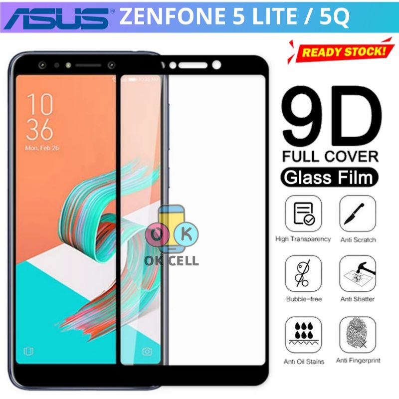 Tempered Glass 5D.9D TG Anti Gores Kaca Asus Zenfone 5q / 5 Lite Screen Protector Full Layar Premium