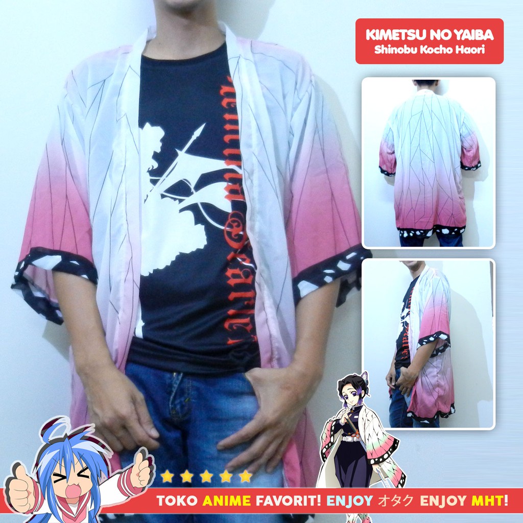 Haori Anime - Loose Kimono Kimetsu no Yaiba - Shinobu Kocho Style