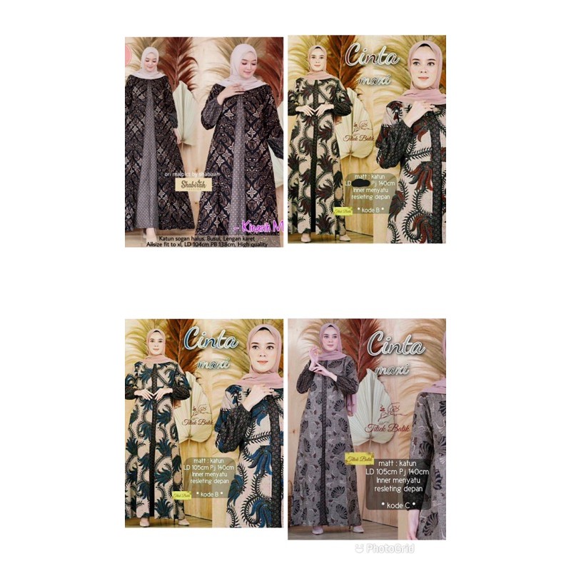 BAJU GAMIS BATIK WANITA - BAJU BATIK GAMIS ALLSIZE JUMBO model terbaru mix embos modern syari 027