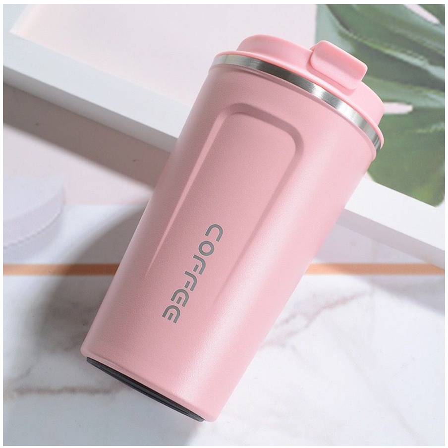 Tumbler Kopi Portable Travel Cup 510 ML / Termos Coffee Stainless Botol Minum Anti Air Panas Dingin