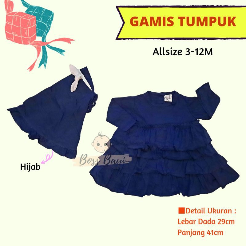 Gamis hijab tumpuk anak lucu cantik Little Cherry