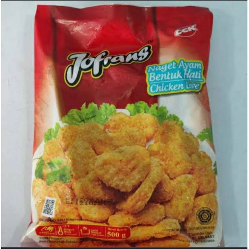 

Jofrans chicken nugget love 500gr (naget ayam bentuk hati)