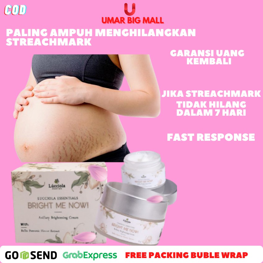 Cream Pemutih Penghilang Pencerah Ketiak Selangkangan Bokong strechmark Bekas Luka Lucciola Axillary