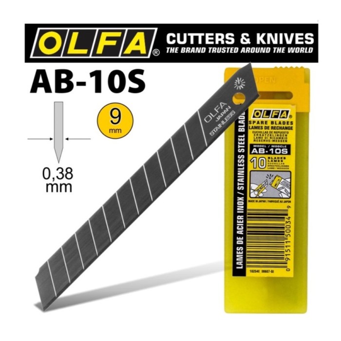 

Menakjubkan Refill Blade Olfa Ab-10S Stainless Steel 9 Mm Spare Blade (10 Pcs) Terbatas