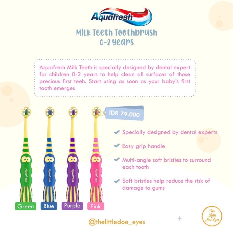 [READY] Aquafresh Toothbrush with Suction (Milk teeth / little teeth / big teeth)