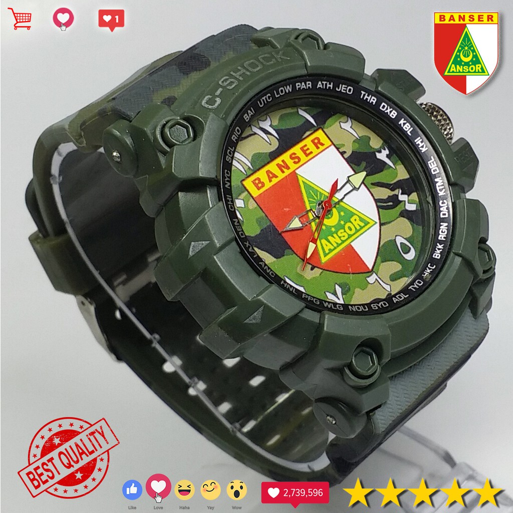 (KEREN &amp; MANTUL) JAM TANGAN BANSER LORENG HIJAU