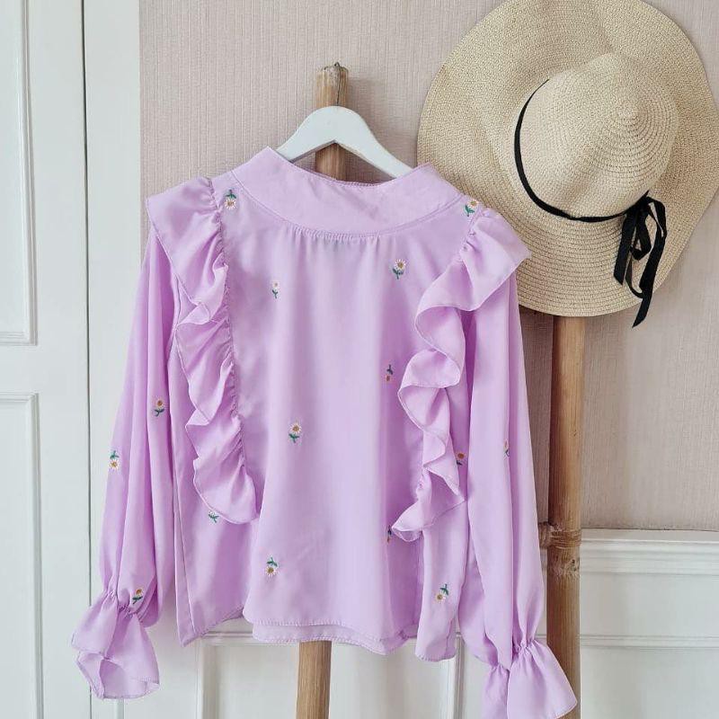 Tq88indonesia Baju Blouse Wanita Terbaru / EZRA DAISY BLOUSE / Blus / Baju Atasan Wanita / Ootd Terbaru / Outfit citayam