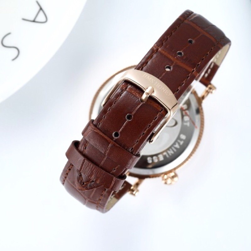 Jam Tangan Analog Branded Jimshoney 8314 Original Watch Unisex / Jam Tangan Mewah bahan Kulit Klasik