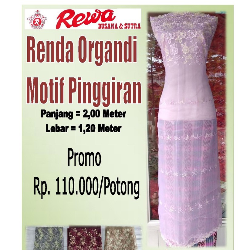 

Renda Organdi Motif Pinggiran potongan (2x1,2) meter