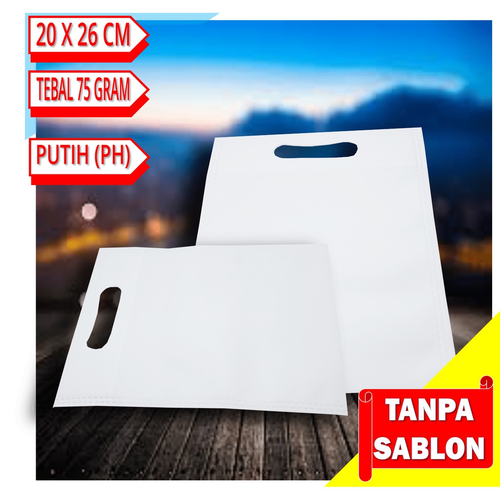 

Tas Spunbond Model Plong 20 x 26 cm warna Putih (PH)