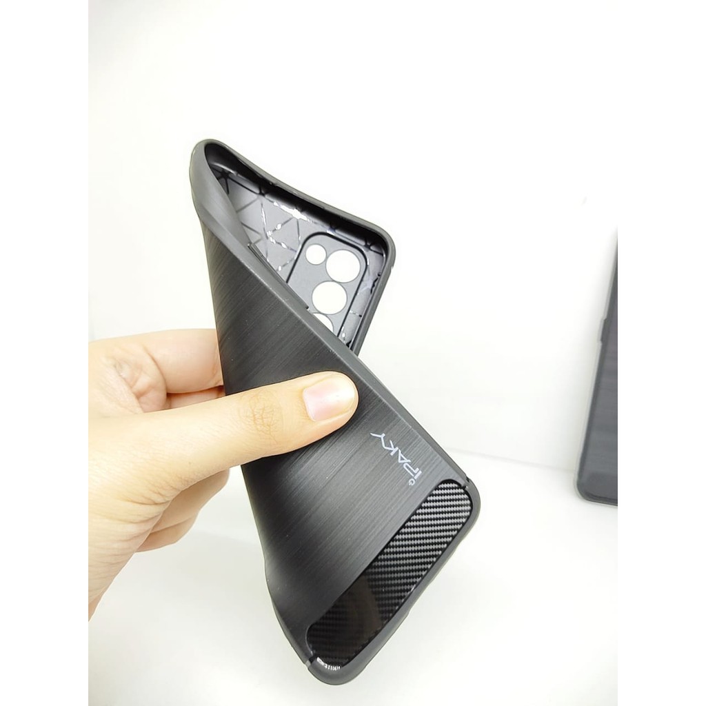 Case Slim Fit Carbon Oppo Reno 5 5G 6.43 inchi Softshell Fiber Multi Carbon Anti Melar