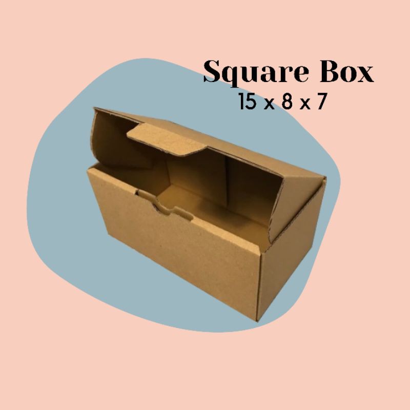 

SQUARE BOX // KARDUS DIE CUT KARTON COKLAT PACKAGING 15x8x7