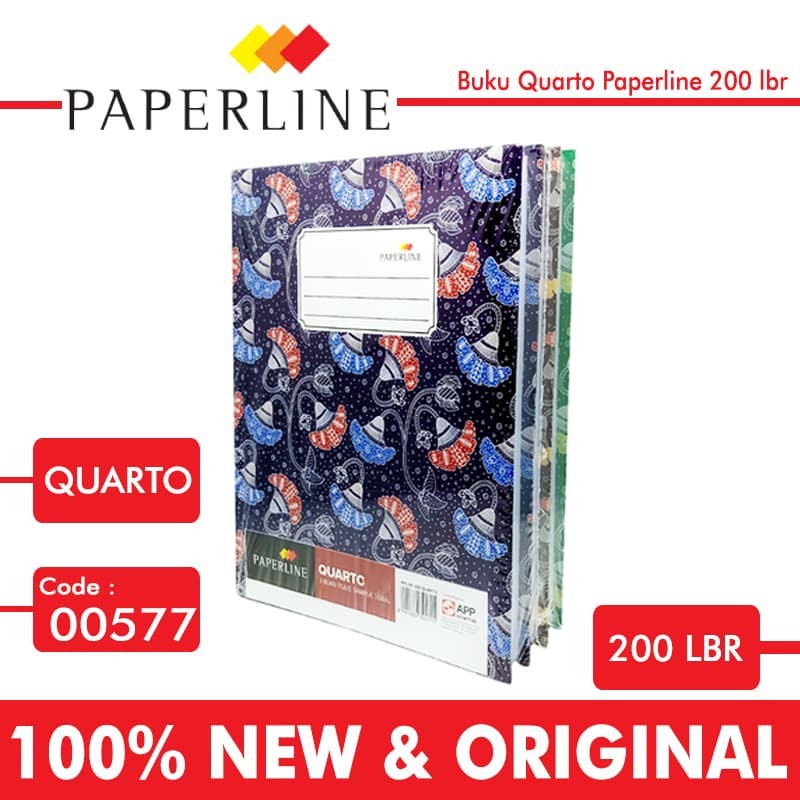 

Buku Hardcover Quarto Paperline/Buku Tulis HardCover Isi 200 Lembar