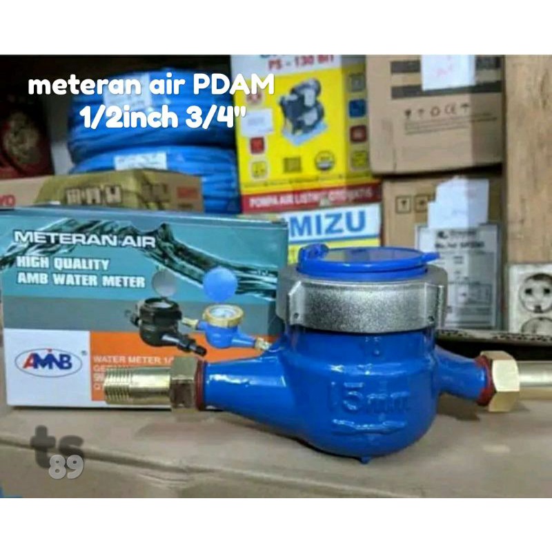 meteran air PDAM 1/2inch besi / meteran PDAM 3/4" body besi / meteran ukur PDAM AMNB