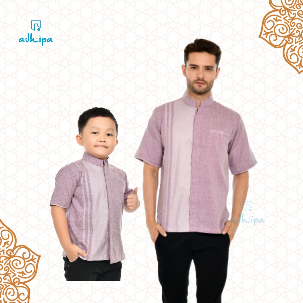 Koko Couple Pria Ayah dan Anak warna Soft Ungu Mauve by Adhipa