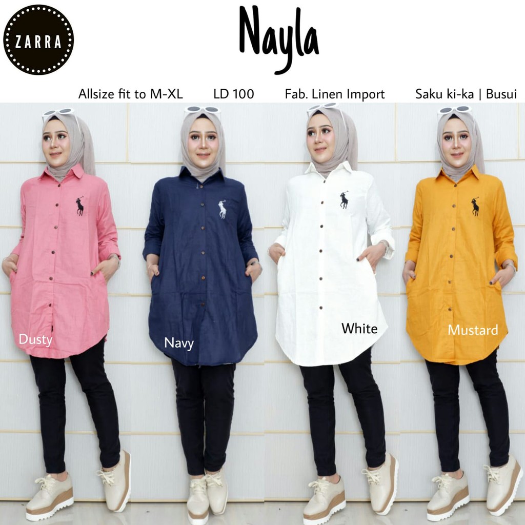 NAYAL TUNIK POLOS BAHAN LINEN IMPORT ORIGINAL BY ZARA
