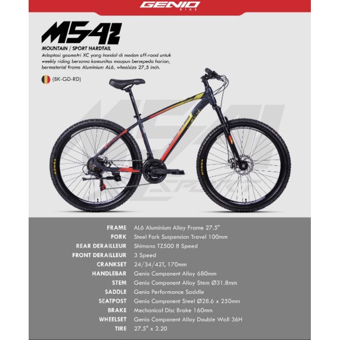 Sepeda Gunung MTB 27.5 inch Genio M542