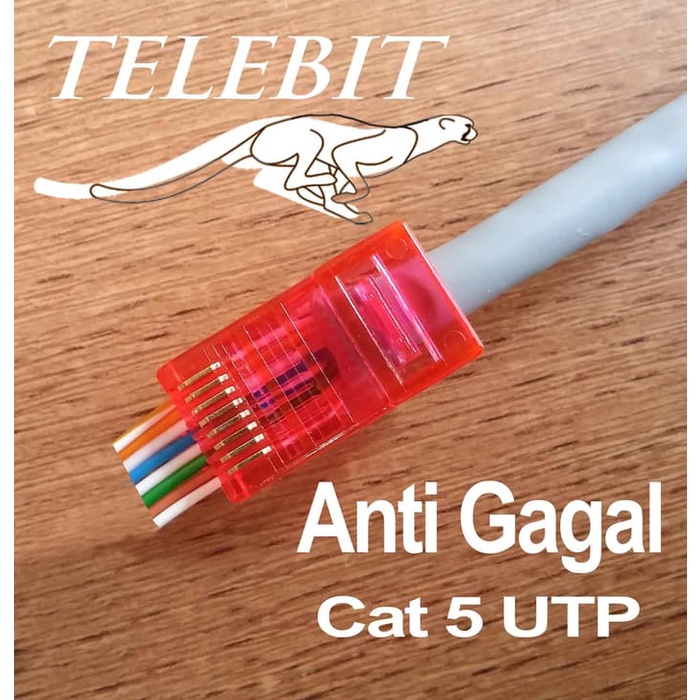 Konektor RJ45 connector Cat 5e Cat 6 Cat7 UTP/STP Anti gagal