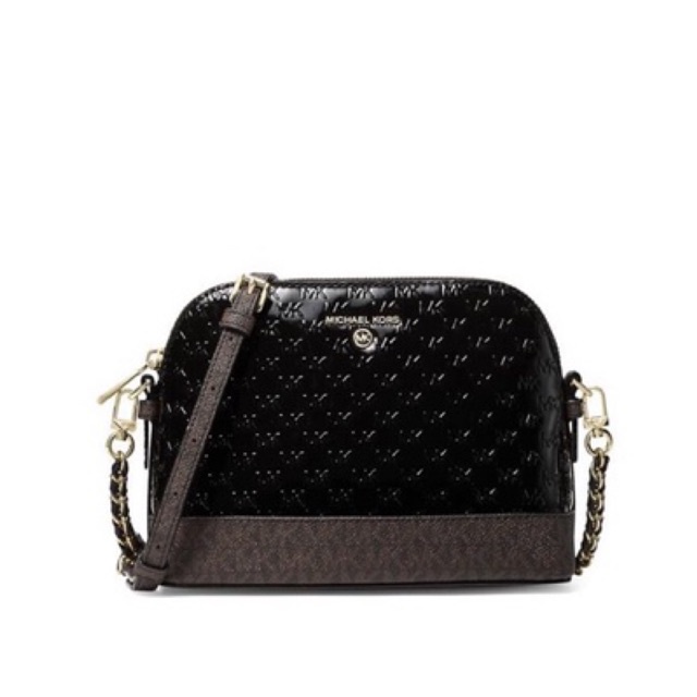 Michael Kors MK Jet Set Charm Large Dome Crossbody Black monogram