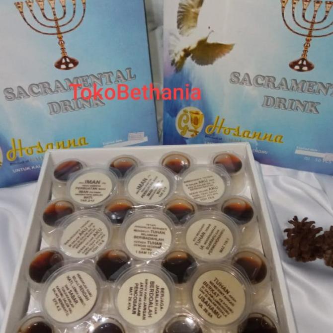 

Hosti ayat besar dan Anggur perjamuan kudus dalam 1 kemasan (5cm)