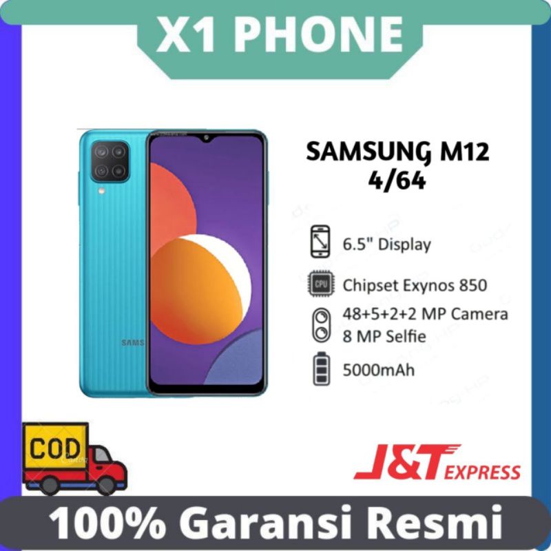 Samsung M12 4/64 Ram 4gb internal 64gb Garansi Resmi
