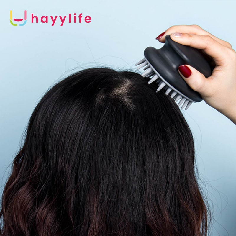 HAYYLIFE Soft Hair Washing Brush Massage Sikat Keramas Silikon Kulit Kepala Ketombe Silicone Scalp Comb Wash HL-BBB553-4