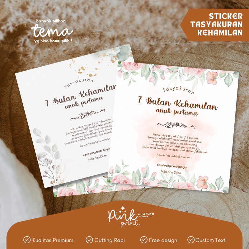 

( isi 8 pcs ) Sticker Tasyakuran 4 bulanan 7 bulanan ( baca deskripsi ya)
