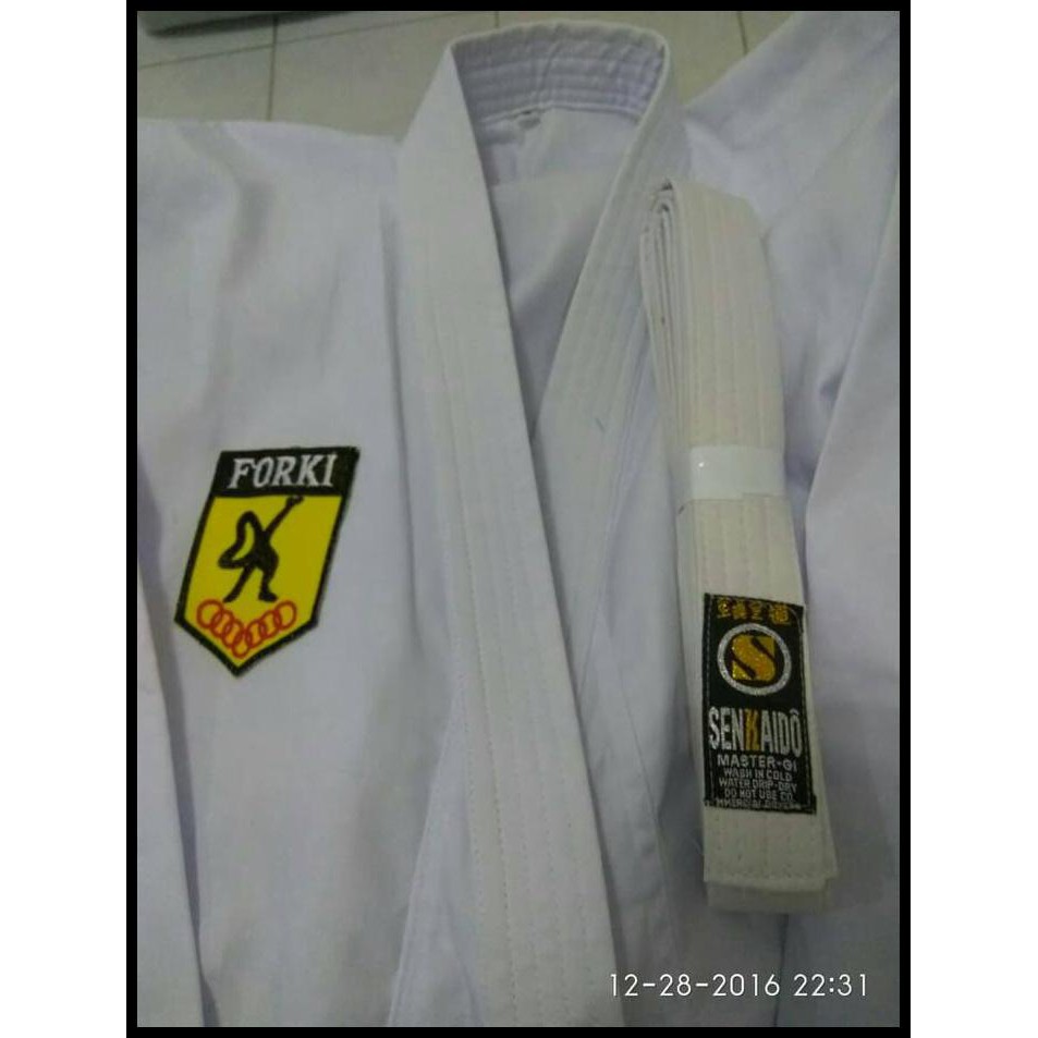 SERAGAM BAJU KARATE PEMULA SENKAIDO TEGI UNIFORM JUDO AIKIDO