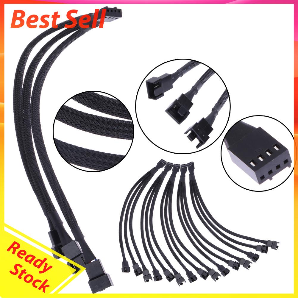 Kabel Extension Splitter 4pin PWM 1 Ke 3 Arah Warna Hitam Untuk Kipas Angin